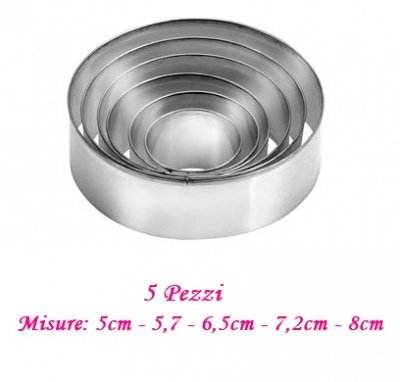 5 TAGLIABISCOTTI A CERCHIO TAGLIAPASTA TAGLIABISCOTTO TAGLIA BISCOTTI IN METALLO