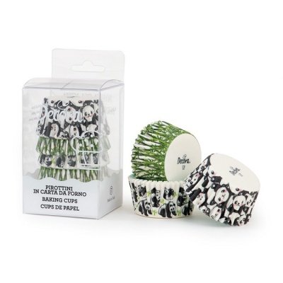 DECORA 75 PIROTTINI PANDA BAMBU' CUPCAKE MUFFIN PIROTTINO 5 CM CUP CAKE