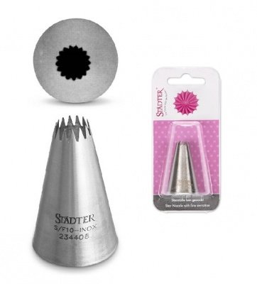 PUNTA PER SAC A POCHE ACCIAIO INOX STADTER BECCUCCIO A STELLA DENTI STRETTI 10MM