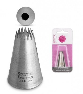 PUNTA PER SAC A POCHE ACCIAIO INOX STADTER BECCUCCIO A STELLA DENTI STRETTI 12MM