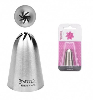 PUNTA PER SAC A POCHE ACCIAIO INOX STADTER BECCUCCIO A ROSA INCLINATA CHIUSA 16MM