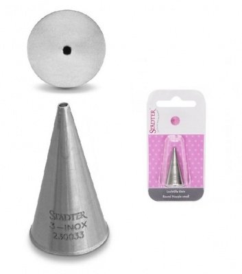 PUNTA PER SAC A POCHE IN ACCIAIO INOX STADTER TONDA BECCUCCIO LISCIO PICCOLO 2MM