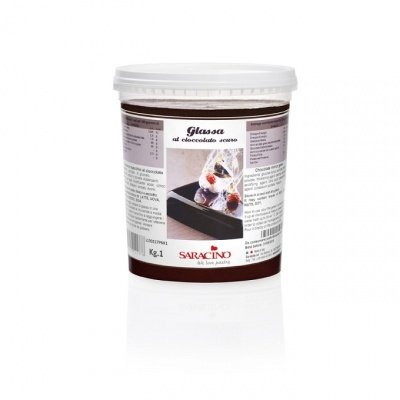 SARACINO GLASSA AL CIOCCOLATO SCURO 1KG PER GLASSARE TORTE A SPECCHIO CAKE TORTA