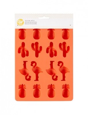 WILTON STAMPO IN SILICONE TROPICAL CACTUS FENICOTTERO ANANAS PER CIOCCOLATO E PASTA DI ZUCCHERO